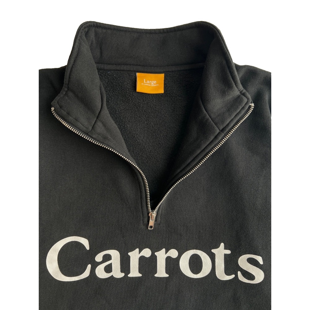 Carrots By Anwar Carrots Mens Large 1/4 Zip Pullover Black Embroidery Graphic - Picture 2 of 9